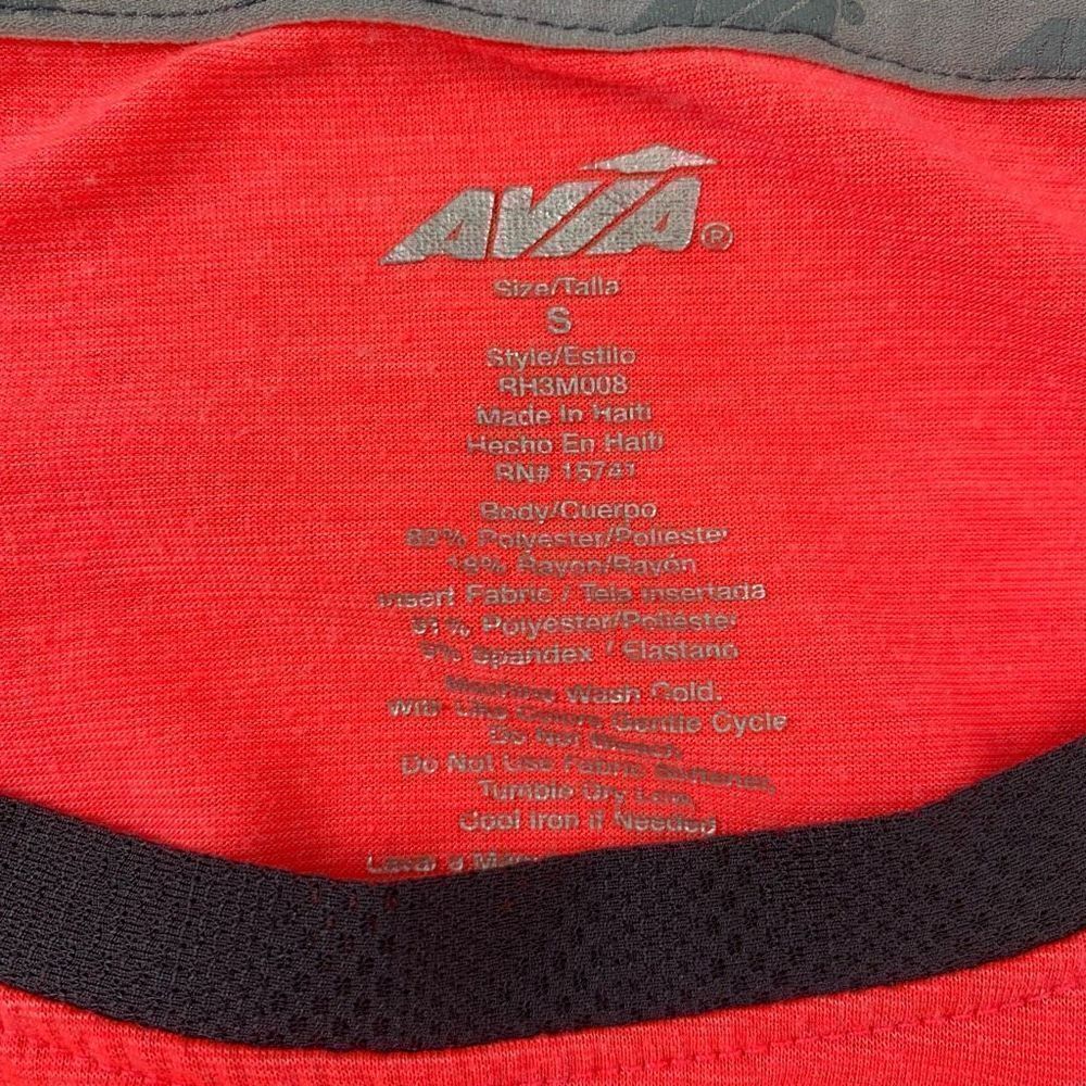 Avia women S Longsleeve Crewneck activewear top w/mesh side sleeves orange/black - Picture 5 of 13